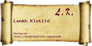 Lenkh Klotild névjegykártya